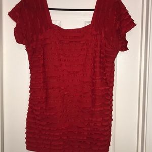 Red Ruffled Top